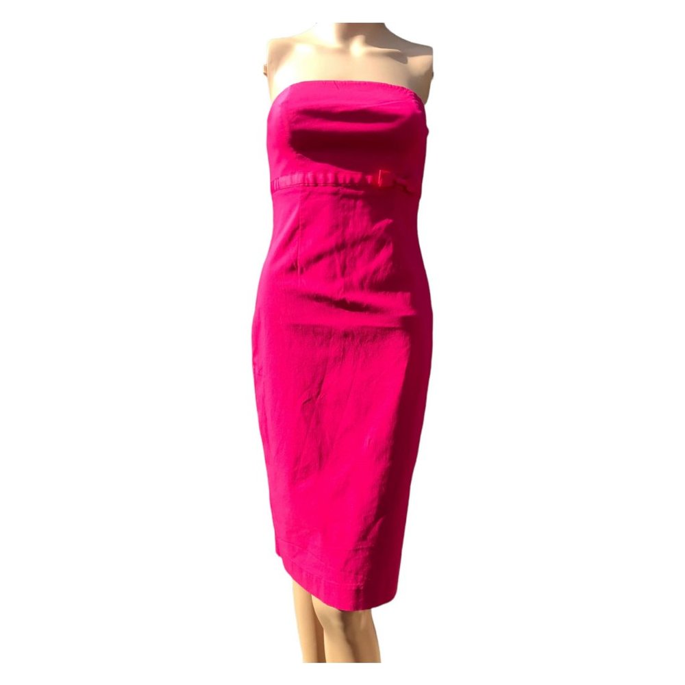 Express Stretch Vintage Fuchsia Pink Strapless Fitted womens Dress Size 6